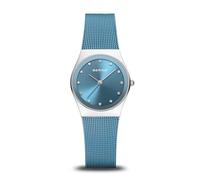 BERING 12927-308 Reloj de Cuarzo para Mujer con Caja de Acero Inoxidable Plateado de 27 mm y Esfera Azul, Correa milanesa, Cristal de Zafiro y Resistencia al Agua de 3 ATM