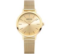 BERING Reloj Analógico Classic Collection para Mujer de Cuarzo con Correa en Acero Inoxidable y Cristal de Zafiro 13434-333, 34 mm, Oro