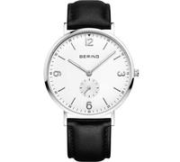 BERING Reloj analógico de Cuarzo japonés para Hombre con Correa de Piel 14040-404, Negro, Correa
