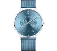 Bering 14240-809 Reloj de Cuarzo para Hombre con Caja de Acero Inoxidable Plateado de 40 mm y Esfera Azul, Correa milanesa, Cristal de Zafiro y Resistencia al Agua de 3 ATM