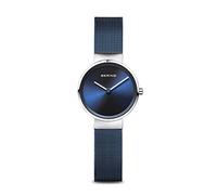 BERING 14526-307 Reloj de cuarzo para mujer con caja de acero inoxidable plateado de 26 mm y esfera azul, correa milanesa, cristal de zafiro y resistencia al agua de 3 ATM