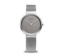 BERING 14531-077 Reloj de cuarzo para mujer con caja de acero inoxidable plateado de 31 mm y esfera gris, correa milanesa, cristal de zafiro y resistencia al agua de 5 ATM