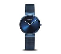 BERING 14531-397 Reloj de Cuarzo para Mujer con Caja de Acero Inoxidable de 31 mm con Acabado en Azul y Esfera Azul, Correa milanesa, Cristal de Zafiro y Resistencia al Agua de 5 ATM