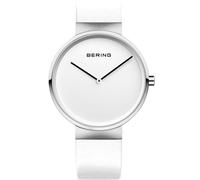 BERING Reloj analógico Unisex de Cuarzo japonés con Correa de Piel 14539-604, Blanco, Pulsera