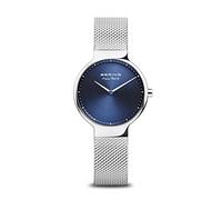 Bering 15531-007 Reloj de Cuarzo para Mujer con Caja de Acero Inoxidable Plateado de 31 mm y Esfera Azul, Correa milanesa, Cristal de Zafiro y Resistencia al Agua de 5 ATM
