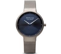 BERING 15531-077 Reloj de cuarzo para mujer con caja de acero inoxidable de 31 mm con acabado en gris y esfera azul, correa milanesa, cristal de zafiro y resistencia al agua de 5 ATM