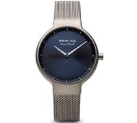 BERING 15531-077 Reloj de cuarzo para mujer con caja de acero inoxidable de 31 mm con acabado en gris y esfera azul, correa milanesa, cristal de zafiro y resistencia al agua de 5 ATM