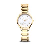 BERING 15630-734 Reloj de Cuarzo para Dama con Caja de Titanio de 30 mm con Acabado Dorado y Esfera Blanca, Brazalete de Titanio con Detalles de Titanio, Resistencia al Agua de 10 ATM
