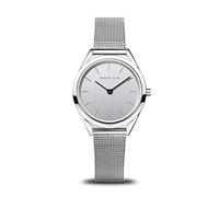 BERING 17031-000 Reloj de cuarzo unisex con caja de acero inoxidable plateado de 31 mm y esfera plateada, correa milanesa, cristal de zafiro y resistencia al agua de 3 ATM