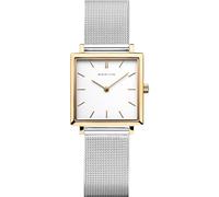 BERING 18226-010 Reloj de Cuarzo para Mujer con Caja de Acero Inoxidable de 26 mm con Acabado Dorado y Esfera Blanca, Correa milanesa, Cristal de Zafiro y Resistencia al Agua de 3 ATM