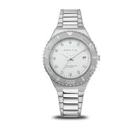 BERING 18936-704 Reloj de Cuarzo para Mujer con Caja de Acero Inoxidable Plateado de 36 mm, Esfera Blanca, Brazalete y Detalles de Acero Inoxidable, Resistencia al Agua de 10 ATM