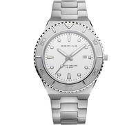 Bering 18940-704 Reloj de Cuarzo para Hombre con Caja de Acero Inoxidable Plateado de 43 mm, Esfera Blanca, Brazalete y Detalles de Acero Inoxidable, Resistencia al Agua de 10 ATM