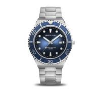 BERING 18940-707 Reloj de Cuarzo para Hombre con Caja de Acero Inoxidable Plateado de 43 mm, Esfera Azul, Brazalete y Detalles de Acero Inoxidable, Resistencia al Agua de 10 ATM