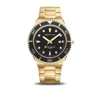 Bering 18940-732 Reloj de Cuarzo para Hombre con Caja de Acero Inoxidable de 43 mm con Acabado Dorado, Esfera Negra, Brazalete y Detalles de Acero Inoxidable, Resistencia al Agua de 10 ATM