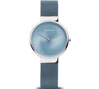 BERING Reloj analógico redondo para mujer con esfera azul 19031-308