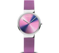 BERING 19031-909 Reloj de Cuarzo para Mujer de 31 mm con Caja de Acero Inoxidable Plateado y Esfera Multicolor, Correa milanesa, Cristal de Zafiro y Resistencia al Agua de 5 ATM