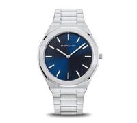 Bering 19641-707 Reloj de Cuarzo para Hombre con Caja de Acero Inoxidable Plateado de 41 mm, Esfera Azul, Brazalete y Detalles de Acero Inoxidable, Resistencia al Agua de 3 ATM