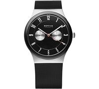 BERING Unisex Análoga Cuarzo Reloj de pulsera de colección con Acero inoxidable Pulsera und Cristal de zafiro , Negro/Plata