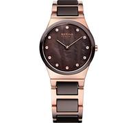 BERING Mujer Análoga Cuarzo Reloj de pulsera de colección con Acero inoxidable/cerámico Pulsera und Cristal de zafiro, Rosa/Rosa