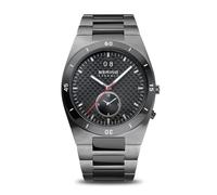 BERING 32341-782 Reloj de cuarzo para hombre, caja de acero inoxidable de 41 mm con acabado gris, esfera negra, brazalete de acero inoxidable con detalles en cerámica y resistencia al agua de 5 ATM