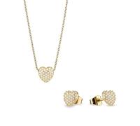 BERING 468-768 Conjunto de mujer Collar y Pendientes Corazón Circonita, Einheitsgröße, Acero inoxidable, Circonita cúbica