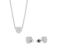 BERING 468-768 Conjunto de mujer Collar y Pendientes Corazón Circonita, Einheitsgröße, Acero inoxidable, Circonita cúbica
