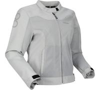 Bering Alias Mesh Chaqueta textil de moto para mujer, Gris claro, Talla 44