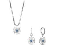 BERING Arctic Flowers - Juego de collar y pendientes de aro de plata, Einheitsgröße, Acero inoxidable, Circonita cúbica