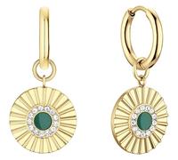BERING Arctic Flowers Pendientes Mujer Acero Inoxidable Oro, Einheitsgröße, Acero inoxidable Circonita cúbica Esmalte, Circonia cúbica