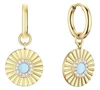BERING Arctic Flowers Pendientes Mujer Acero Inoxidable Oro, Einheitsgröße, Acero inoxidable Circonita cúbica Esmalte, Circonia cúbica