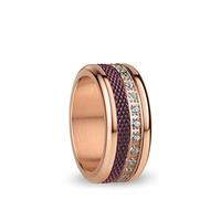 BERING Arctic Symphony Collection Dordogne 9 Anillo para mujer de acero inoxidable con acabado en tono oro rosa brillante