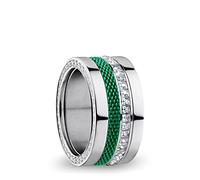 BERING Arctic Symphony Collection Ebro 6 Anillo para mujer de acero inoxidable con acabado dorado brillante