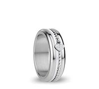 BERING Arctic Symphony Collection Lena 8 Anillo para mujer de acero inoxidable con acabado en plateado brillante