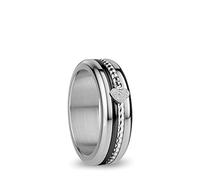 BERING Anillos combinados intercambiables para mujer en plata y negro con el exclusivo sistema Twist & Change, Rhine