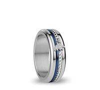 BERING Arctic Symphony Collection Rhine 10 Anillo para mujer de acero inoxidable con acabado en plateado brillante