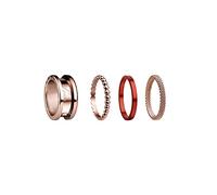BERING Juego de anillos intercambiables para mujer en oro rosa y rojo con el exclusivo sistema Twist & Change, Symphony-Set-D