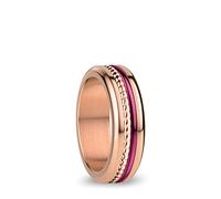 BERING Arctic Symphony Collection Tigris 8 Anillo para mujer de acero inoxidable con acabado en tono oro rosa brillante