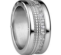 BERING Arctic Symphony Collection Volga 6 Anillo para mujer de acero inoxidable con acabado en plateado brillante