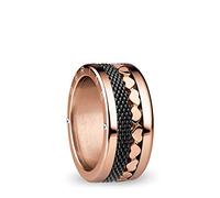 BERING Arctic Symphony Collection Yangtze 10 Anillo para mujer de acero inoxidable con acabado en tono oro rosa brillante