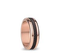 BERING Arctic Symphony Collection Yenisei 10 Anillo para mujer de acero inoxidable con acabado en tono oro rosa brillante