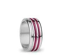 BERING Arctic Symphony Collection Yukon 6 Anillo para mujer de acero inoxidable con acabado en plateado brillante