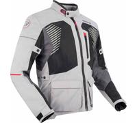 Bering Bakundu chaqueta textil impermeable para motocicletas, negro-gris-rojo, tamaño S para Hombres