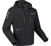 Bering Barstow Chaqueta textil de moto impermeable, negro, tamaño M para Hombres