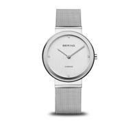 BERING Classic 10135-000 - Reloj de pulsera para mujer, 35 mm, cristal de zafiro, cuarzo, 4 diamantes
