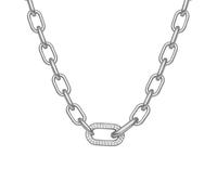 BERING Collar Arctic Pavé para mujer, acero inoxidable, circonitas, 45 cm, 45 Cm, Acero inoxidable Zirconia cúbica, Circonia cúbica