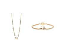 BERING Conjunto Ebro para mujer Collar y pulsera de acero inoxidable dorado