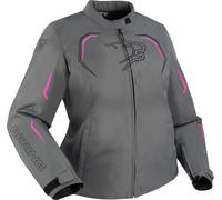 Bering Dundy Queen Size impermeable Chaqueta textil de motocicleta para mujer, gris/rosa, Talla W-46
