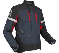 Bering Halifax 17353 Chaqueta textil de moto impermeable, negro-gris-rojo, tamaño L para Hombres