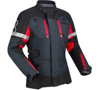 Bering Halifax 17353 Chaqueta textil impermeable para mujer, negro-gris-rojo, tamaño 36