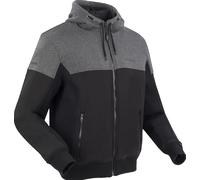 Bering Hoodiz Vented Sudadera con capucha con cremallera para motocicleta, negro-gris, tamaño 3XL para Hombres